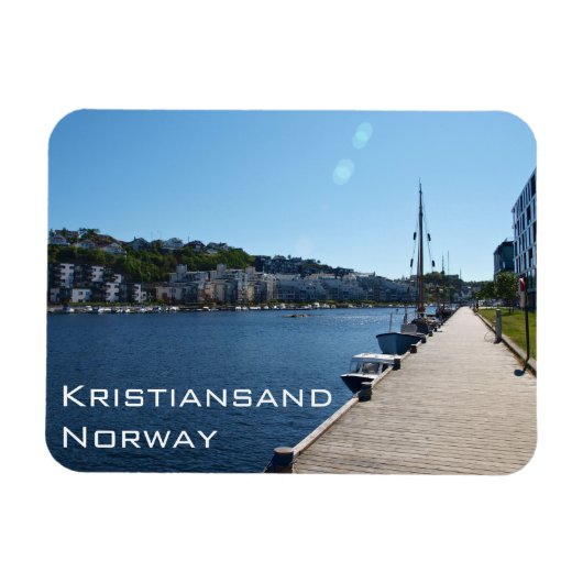 Riverside Uitzicht in Kristiansand, Noorwegen Magneet (Horizontaal)