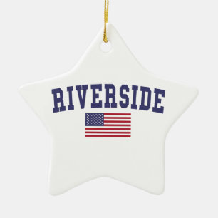 Riverside US Flag Keramisch Ornament