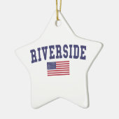 Riverside US Flag Keramisch Ornament (Links)