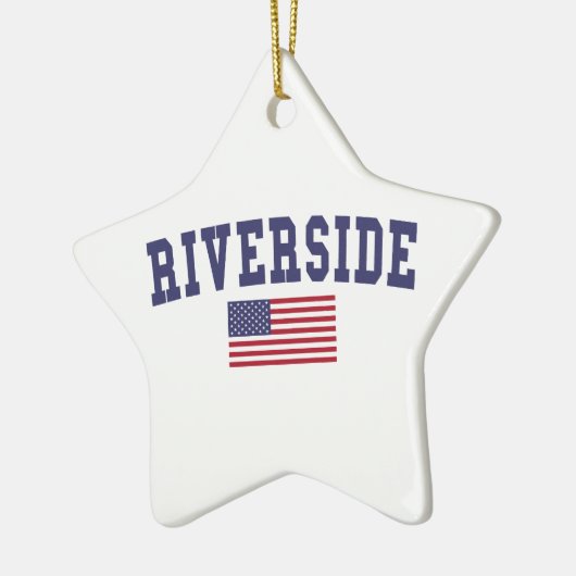 Riverside US Flag Keramisch Ornament (Links)