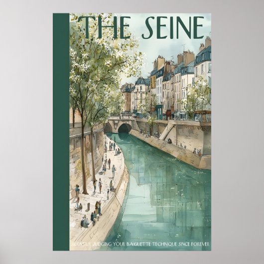 Riverside Walkway Poster  City Canal, Bridge View (Voorkant)