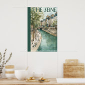 Riverside Walkway Poster  City Canal, Bridge View (Keuken)