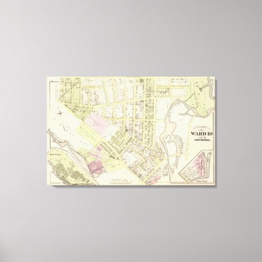 Riverside Woolen Mills Atlas Map Canvas Afdruk (Voorkant)