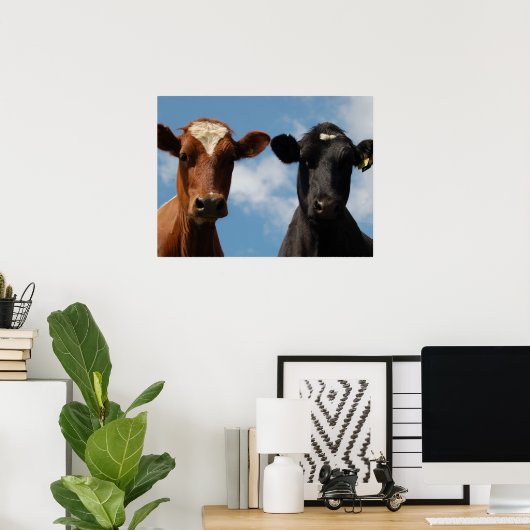 Riverton Koeien, Devon, Engeland Poster (Thuiskantoor)