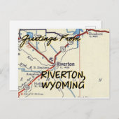 Riverton Wyoming  Map Briefkaart (Voorkant / Achterkant)