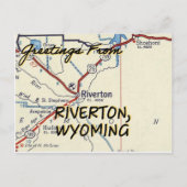 Riverton Wyoming  Map Briefkaart (Voorkant)