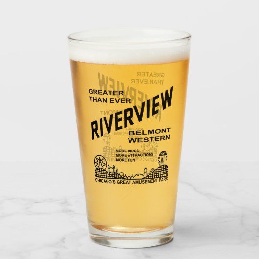 Riverview Amusement Park, Chicago, IL 1904-1967 Glas (Voorkant gevuld)
