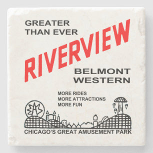 Riverview Amusement Park, Chicago, IL 1904-1967 Stenen Onderzetter