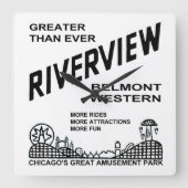 Riverview Amusement Park, Chicago, IL 1904-1967 Vierkante Klok (Voorkant)