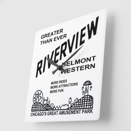 Riverview Amusement Park, Chicago, IL 1904-1967 Vierkante Klok (Hoek)