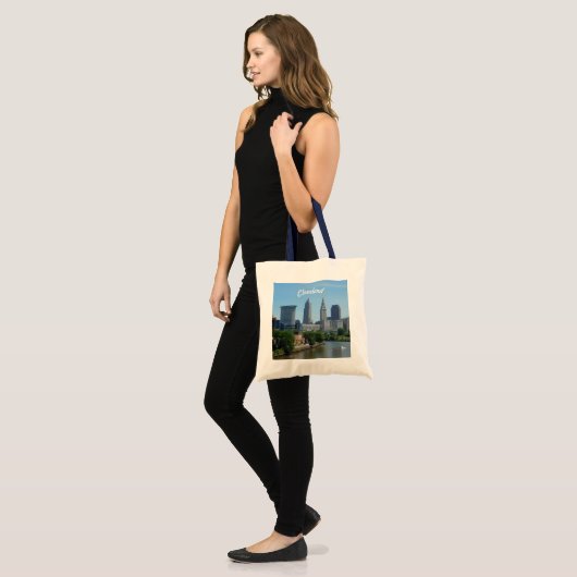 Riverview Cleveland Skyline Canvas tas (Voorkant (model))