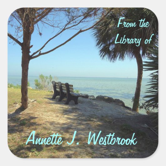 Riverview No. 1 Aangepaste Bookplate Vierkante Sticker (Voorkant)