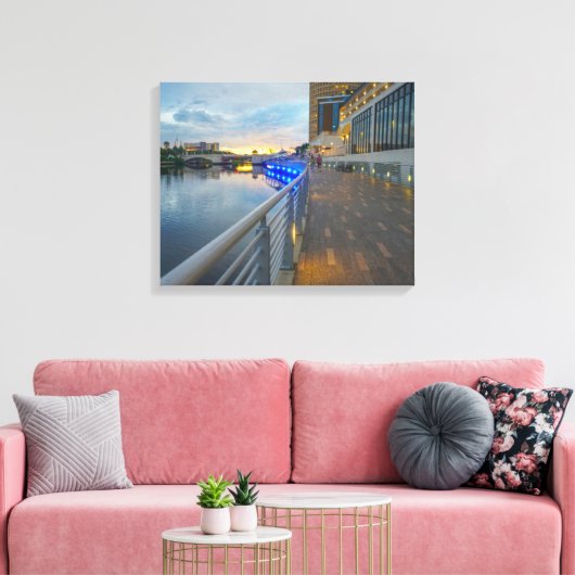 Riverwalk bij Tampa Florida Canvas Afdruk (Insitu (Woonkamer))