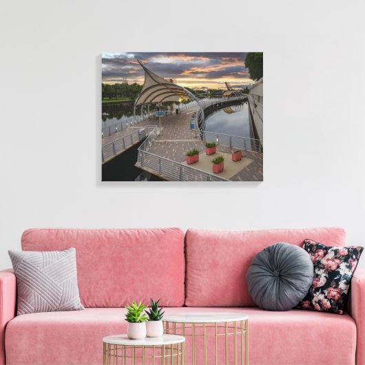 Riverwalk bij Tampa Florida Canvas Afdruk (Insitu (Woonkamer))