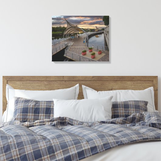 Riverwalk bij Tampa Florida Canvas Afdruk (Insitu (Slaapkamer))