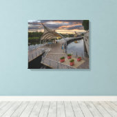 Riverwalk bij Tampa Florida Canvas Afdruk (Insitu (Houten vloer))
