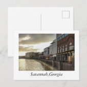 Riverwalk op Savannah Georgia Briefkaart (Voorkant / Achterkant)