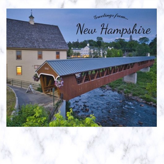 Riverwalk Overdekte brug Littleton New Hampshire Briefkaart