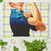 Riveter Citroen Gingham Theedoek (Gevouwen)