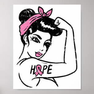 Riveter Hope vecht tegen borstkanker bewustzijn bi Poster