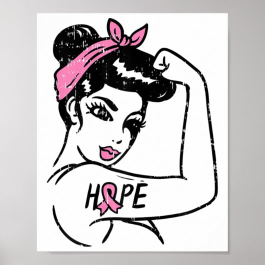 Riveter Hope vecht tegen borstkanker bewustzijn bi Poster (Voorkant)