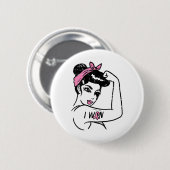 Riveter Ik Won Borstkanker Overlevende Vrouw bewus Ronde Button 5,7 Cm (Voorkant /achterkant)