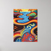 Rivier, Aboriginal, droomtijd. Canvas Afdruk (Voorkant)