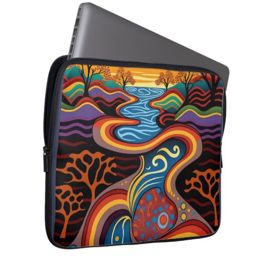 Rivier, Aboriginal, droomtijd. Laptop Sleeve (Voorkant Rechts)