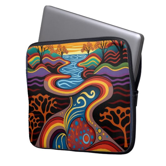 Rivier, Aboriginal, droomtijd. Laptop Sleeve (Voorkant Links)
