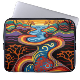 Rivier, Aboriginal, droomtijd. Laptop Sleeve