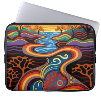 Rivier, Aboriginal, droomtijd. Laptop Sleeve