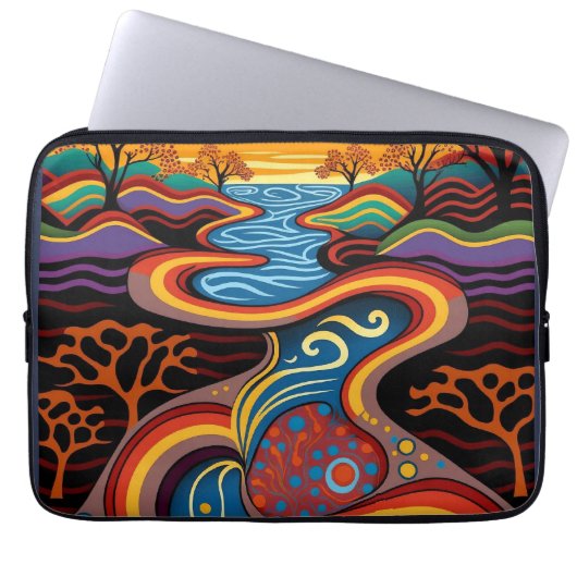 Rivier, Aboriginal, droomtijd. Laptop Sleeve (Voorkant)