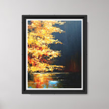 Rivier, abstracte schilderkunst.