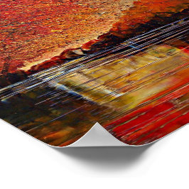 Rivier, abstracte schilderkunst. poster