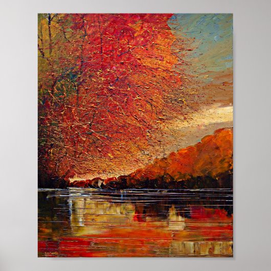 Rivier, abstracte schilderkunst. poster (Voorkant)