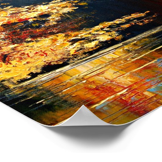 Rivier, abstracte schilderkunst. poster (Hoek)