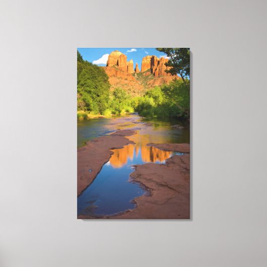 Rivier bij Red Rock Crossing, Arizona Canvas Afdruk (Voorkant)