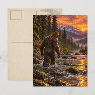 Rivier bij schemering Bigfoot ansichtkaart Briefkaart