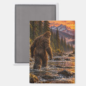 Rivier bij schemering Bigfoot magneet (Voorkant / Achterkant)