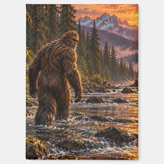 Rivier bij schemering Bigfoot magneet (Voorkant)