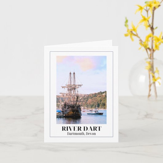 Rivier Dart, Dartmouth, Devon Kaart (Gele Bloem)