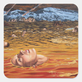rivier de Inferno Vierkante Sticker