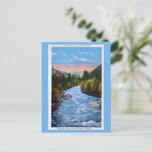  rivier de Laramie nabij Bossen die WY landen Briefkaart (Staand voorkant)