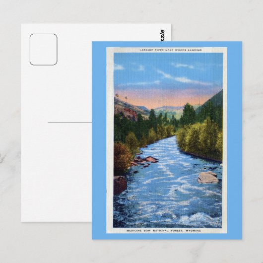  rivier de Laramie nabij Bossen die WY landen Briefkaart (Voorkant / Achterkant)