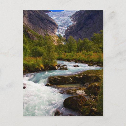 Rivier die stroomt uit de Briksdal-gletsjer Briefkaart (Voorkant)