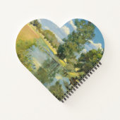 Rivier door een oogstlandschap, zomer notitieboek (Achterkant)