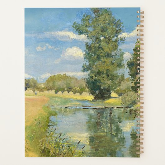 Rivier door een oogstlandschap, zomer planner (Achterkant)