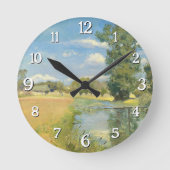 Rivier door een oogstlandschap, zomer ronde klok (Voorkant)