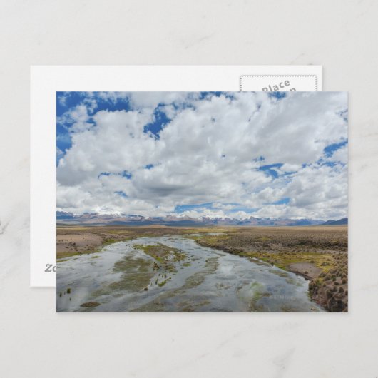 Rivier en bergen, Bolivia. Briefkaart (Voorkant / Achterkant)