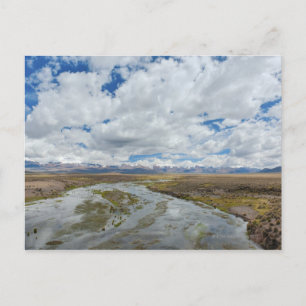 Rivier en bergen, Bolivia. Briefkaart